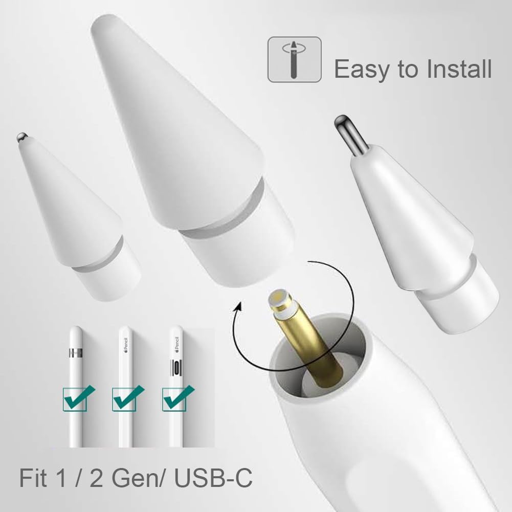 SIXFU metal apple pencil tips set angled close up