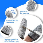 Level five cut resistant finger sleeves detailing the precision stitched cuffs