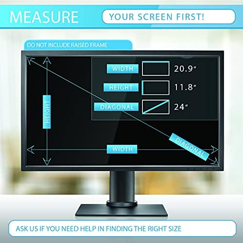 EZ-Pro matte finish screen guard reducing light reflections on a widescreen monitor.