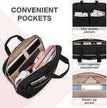 BAGSMART water resistant travel bag showing the secure zip pockets and integrated cell phone holder slots.