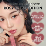 Peripera hydrating lip tint applicator being removed from the tube to show the smooth liquid texture.