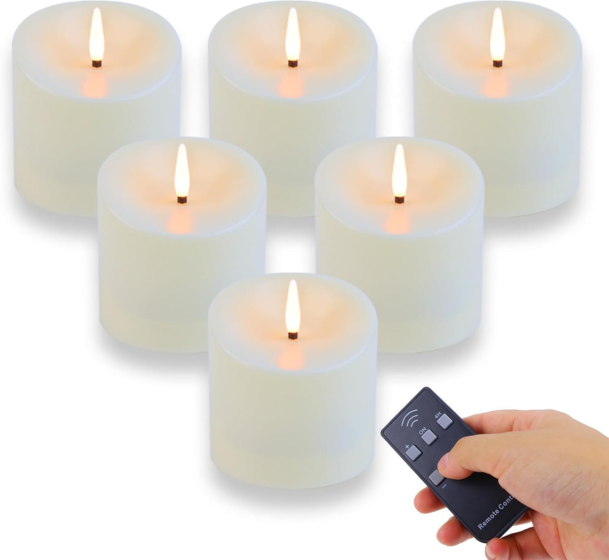 TECHLONG plastic flameless candles highlighting bottom battery compartment and build quality