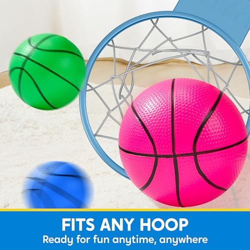 Syncfun 6 pack mini basketballs assorted vibrant colors