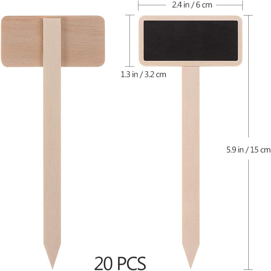Side profile view of timber garden marker stakes