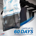 DampRid three pack packaging highlighting moisture elimination for fresher indoor air.