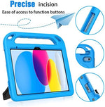 BMOUO protective tablet housing positioned in a low angle format optimized for kids typing and drawing