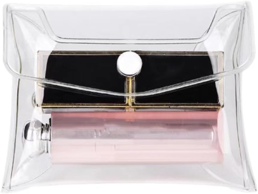 DPWOUM mini PVC makeup bag front view showcasing clear plastic design