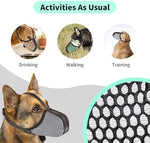 Side profile of Joypaws XS dog muzzle showing adjustable straps