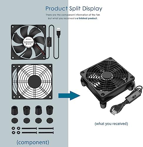 Qirssyn premium cooling fan packaging contents demonstrating the complete premium build quality for electronics.