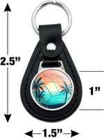 Graphics And More volleyball beach scene keychain angled view