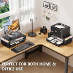 OPNICE carbon steel dual-tier monitor riser showcasing forty-four pound weight capacity