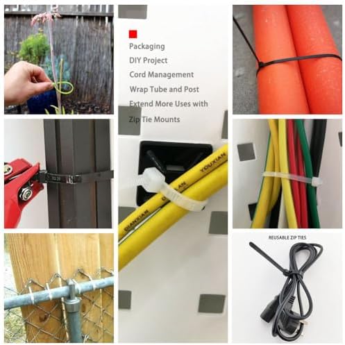 Full product packaging view of the HS 100 pack industrial grade plastic wire wraps.