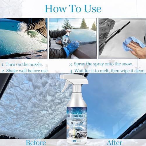 Bnf anti freeze window spray preventing ice buildup on vehicle glass and frozen door locks