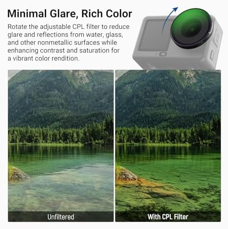 Multicoated HD optical glass filters for DJI Osmo Action 6