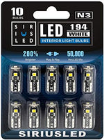 Close up view of the 3030 SMD chips on the SiriusLED T10 wedge bulb.