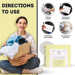 Eco Roots plastic free laundry detergent strips showing ultra concentrated texture.