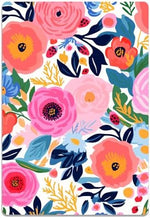 Top down view of garden party floral insert for e-reader case