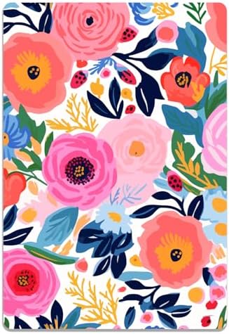 Top down view of garden party floral insert for e-reader case