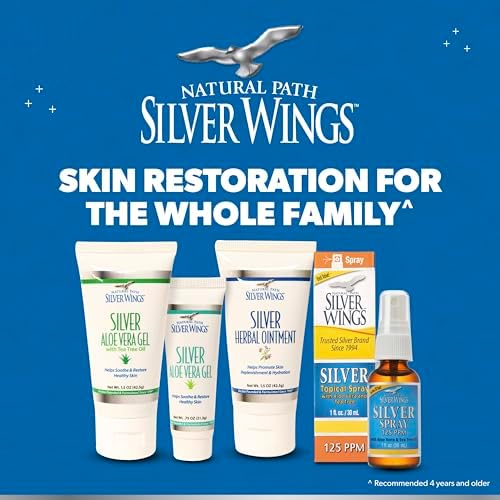 Natural Path Silver Wings pharmaceutical grade silver aloe vera gel tube display