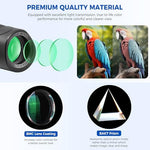 Astromania outdoor travel telescope showcased next to its included black storage bag and secure portable wrist strap accessory.