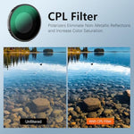 Close up of Amazear 4-pack optical glass lens filters