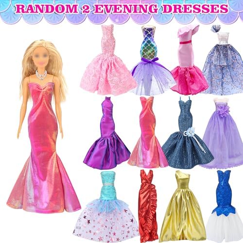 Style Shine miniature doll swimwear bikinis and floral dresses arranged neatly for play