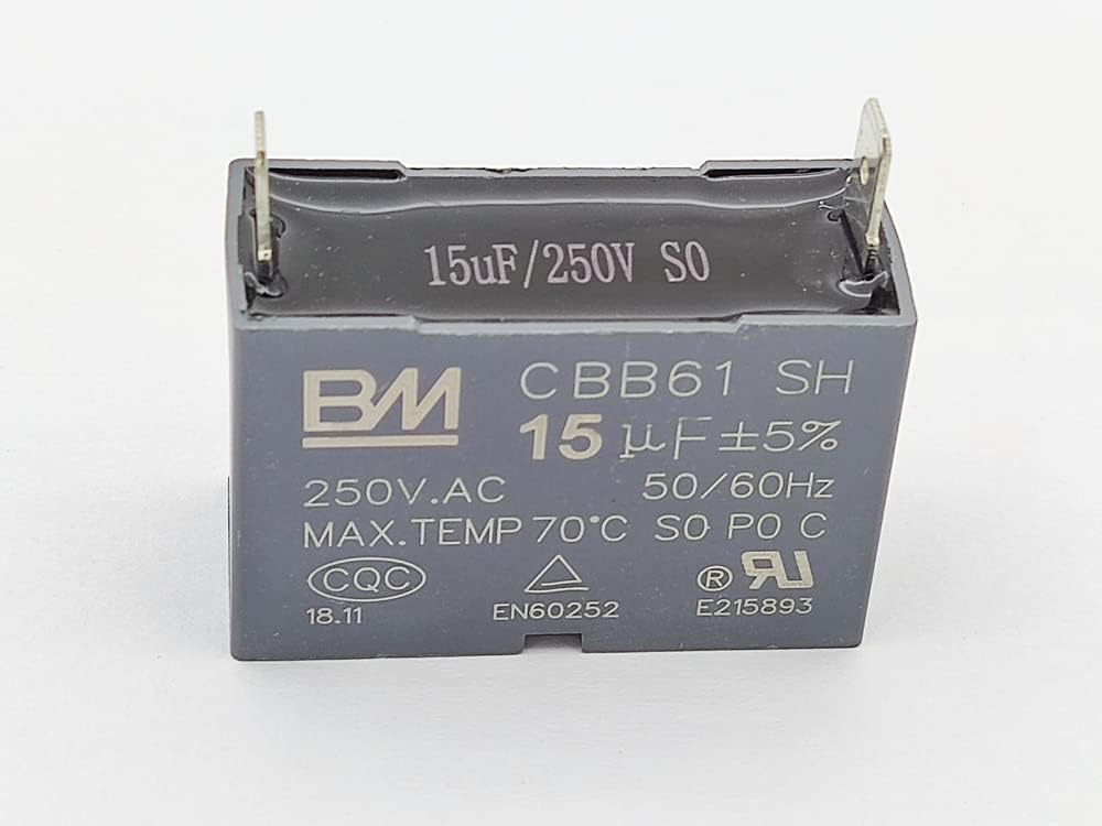 Sueytich CBB61 AC Motor Capacitor front view showing terminal pins