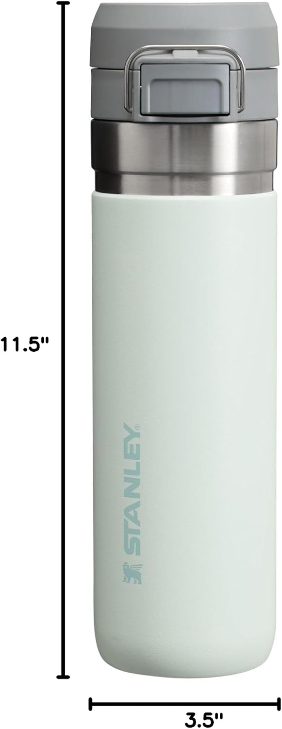 Stanley Quick Flip GO Water Bottle 24 oz | Push Button Lid | Leakproof and Packable for Travel and Sports | Insulated Stainless Steel | BPA-Free | Mist - Image 9