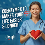 Authentic USA imported JOYLI Nutrition CoQ10 heart health softgels bottle lifestyle display