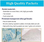 Individual 2 gram silica gel desiccant packets for food storage.