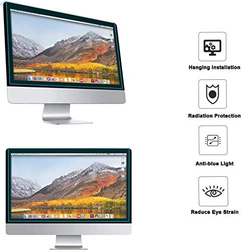 MOSISO diagonal screen filter showing high energy visible light reduction capability for 24 inch displays