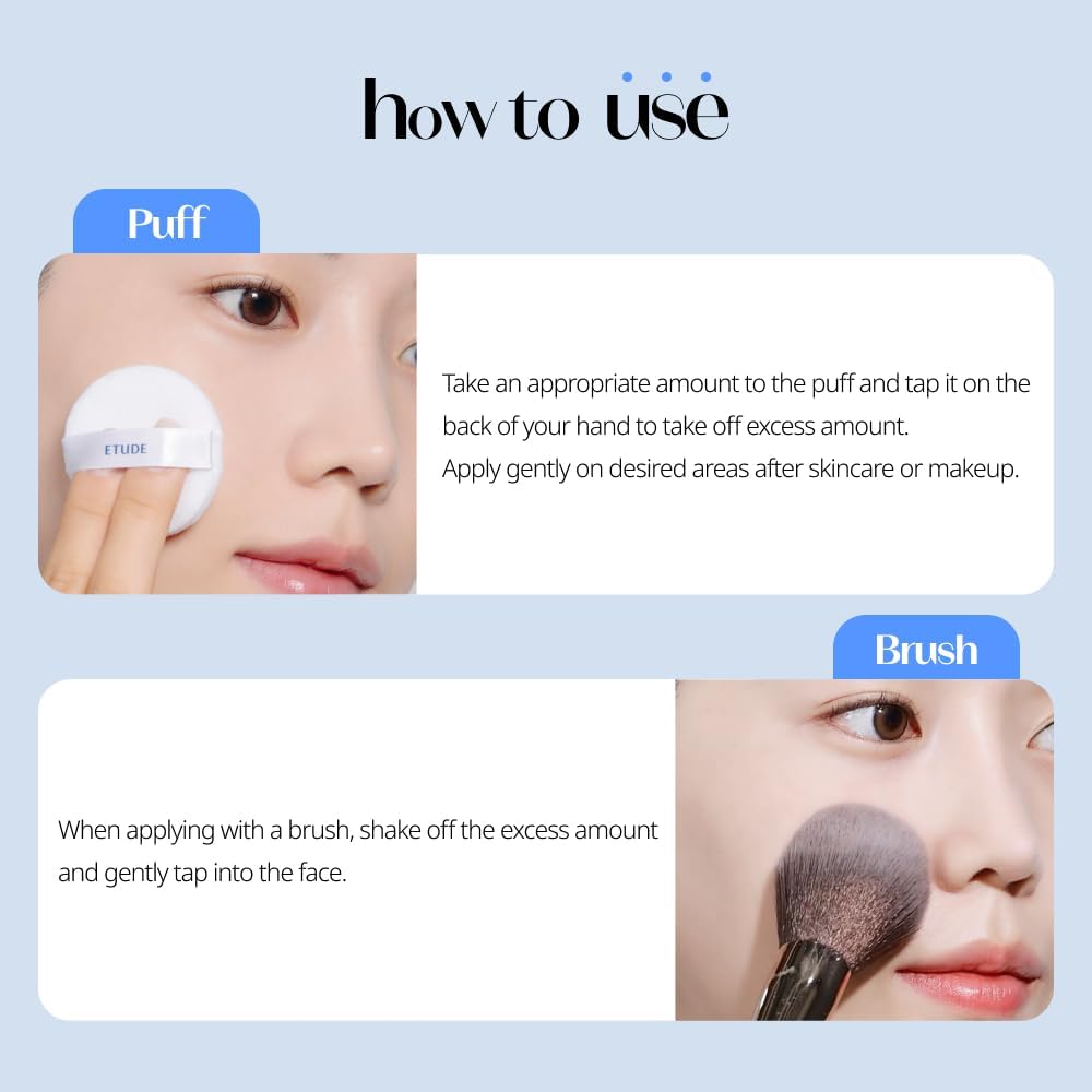 ETUDE translucent micro powder texture and sebum absorbing compact view