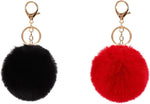 Pom Pom Keychains Colorful Faux Rabbit Fur Ball Keychain Cute Pom Pom Keychain Accessories Car Bag Charm - Image 14