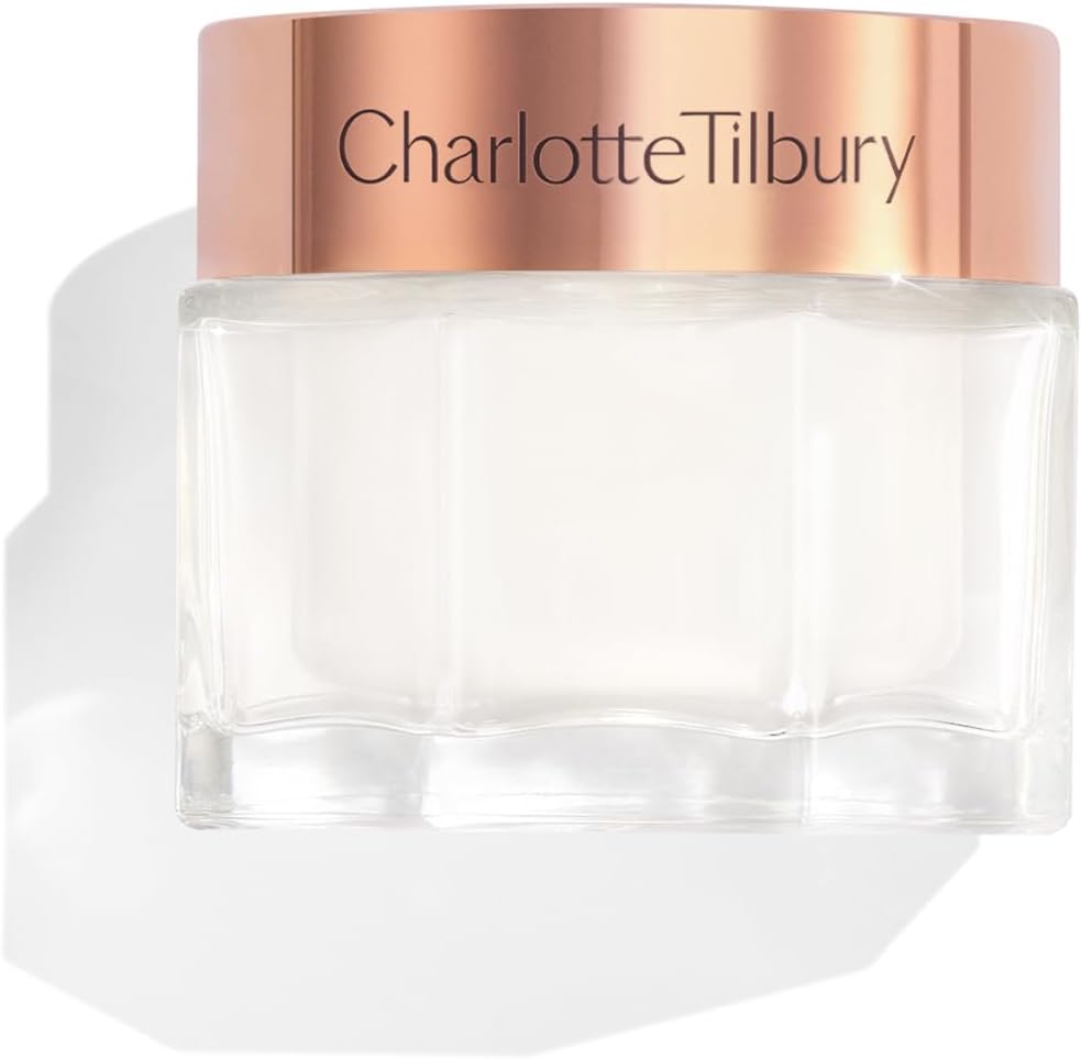 Charlotte Tilbury Magic Cream face moisturizer front view iconic gold and clear jar