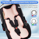 Baby using Kaseeous cooling pad in a car seat for summer travel