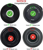Four piece pack of black protective rear lens covers displaying the inner locking bayonet mechanism