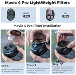 Freewell drone filter mounted on DJI Mavic 4 Pro camera
