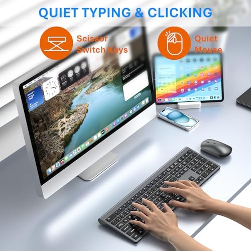 EDJO ultra slim wireless keyboard with scissor switch key structure close up