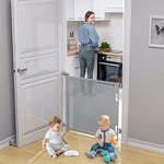 Imported BabyBond safety gate mounted outdoors on a patio entryway
