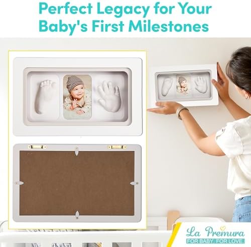 Finished La Premura baby keepsake display mounted elegantly on a nursery wall