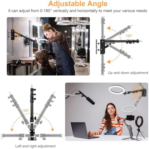SITTO adjustable overhead stand demonstrating the 180 degree flexible rotation for studio lighting customization.