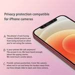 Close up view of smartphone top notch with privacy slider attached