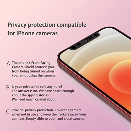 Close up view of smartphone top notch with privacy slider attached