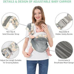 Close up of the padded single shoulder strap and secure adjustment buckle of the green sling