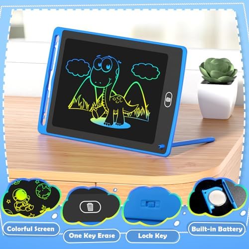 Set of eight colorful LCD writing tablets for kids