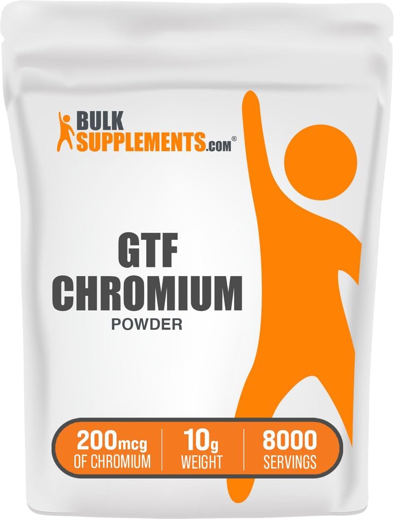 BulkSupplements powder packaging showing 200mcg elemental chromium dosage information