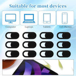 Step by step installation process showing alignment over a tablet webcam lens.