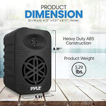 Pyle waterproof patio speakers pair fitted with the included adjustable mounting brackets.