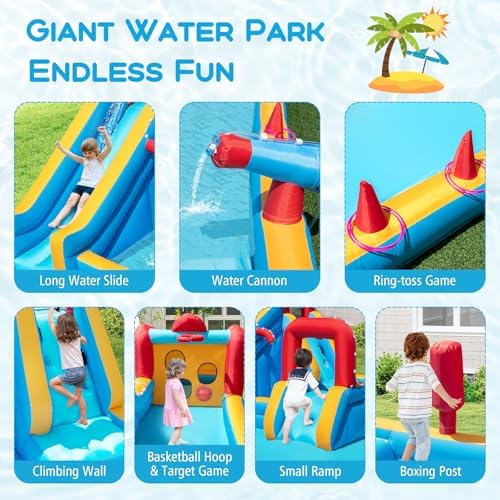 Children playing on the Bountech mega water bounce house