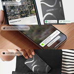 Close up of the integrated scan to return QR code on the back of the Pebblebee smart card